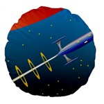 Rocket Spaceship Space Galaxy Large 18  Premium Round Cushions Back