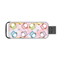 Owl Bird Cute Pattern Background Portable Usb Flash (one Side) by HermanTelo