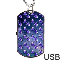 Kawaii Space Rocket Pattern Dog Tag Usb Flash (two Sides) by snowwhitegirl