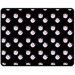 Lazy Bat On Black Pattern Fleece Blanket (medium)  by snowwhitegirl