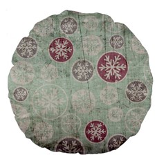 Background Christmas Vintage Old Large 18  Premium Flano Round Cushions by HermanTelo