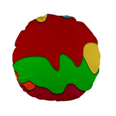 Liquid Forms Water Background Standard 15  Premium Round Cushions by HermanTelo