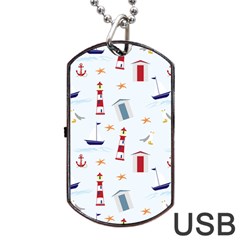 Nautical Sea Dog Tag Usb Flash (one Side) by HermanTelo