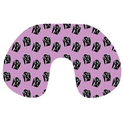 Girl Face Lilac Travel Neck Pillow by snowwhitegirl