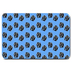 Girl Face Blue Large Doormat  by snowwhitegirl