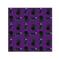 Gothic Girl Rose Purple Pattern Small Satin Scarf (square) by snowwhitegirl