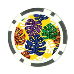Pattern Leaves Grey Poker Chip Card Guard (10 Pack) by HermanTelo