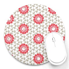 Stamping Pattern Red Round Mousepads by HermanTelo