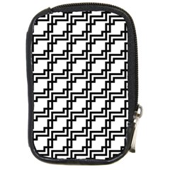 Pattern Monochrome Repeat Compact Camera Leather Case by Sapixe