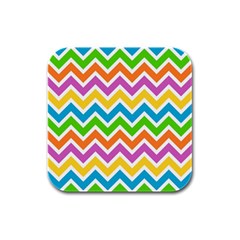 Chevron Pattern Design Texture Rubber Square Coaster (4 Pack)  by Sapixe