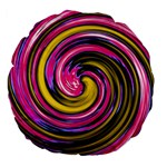 Swirl Vortex Motion Pink Yellow Large 18  Premium Flano Round Cushions Front