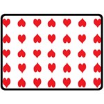 Heart Red Love Valentines Day Double Sided Fleece Blanket (Large)  80 x60  Blanket Back