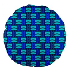 Pattern Graphic Background Image Blue Large 18  Premium Flano Round Cushions by Bajindul