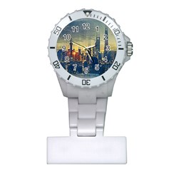 City Metro Pole Buildings Plastic Nurses Watch by Pakrebo