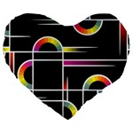Background Abstract Semi Circles Large 19  Premium Flano Heart Shape Cushions Front