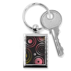 Circles Pinks Yellows Design Key Chain (rectangle) by Pakrebo