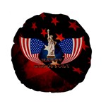 Happy 4th Of July Standard 15  Premium Flano Round Cushions Back