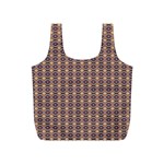 Ornate Oval Pattern Brown Blue Full Print Recycle Bag (S) Front