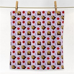 Doll And Cherries Pattern Face Towel by snowwhitegirl
