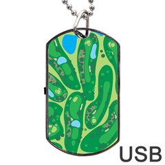 Golf Course Par Golf Course Green Copy Dog Tag Usb Flash (two Sides) by Nexatart