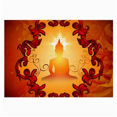 Buddah With Light Effect Large Glasses Cloth (2 Sides) by FantasyWorld7