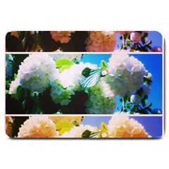Bright Snowball Branch Collage (iii) Large Doormat  by okhismakingart