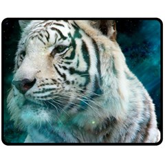 White Tiger Double Sided Fleece Blanket (medium)  by snowwhitegirl