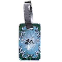 Surfboard With Dolphin Luggage Tag (two Sides) by FantasyWorld7