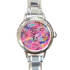 Leaves Round Italian Charm Watch by Sobalvarro