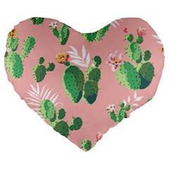 Vintage Plant Seamless Pattern Vectors 06 Large 19  Premium Heart Shape Cushions by Sobalvarro