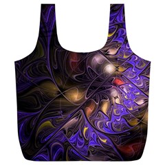 Fractal Purple Abstract Detail Full Print Recycle Bag (xl) by Pakrebo