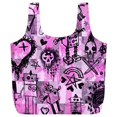 Pink Scene Kid Sketches Full Print Recycle Bag (xl) by ArtistRoseanneJones