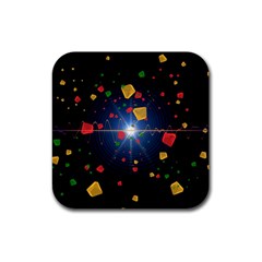 Technology Background Pattern Rubber Coaster (square)  by Pakrebo