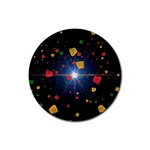 Technology Background Pattern Rubber Coaster (Round)  Front