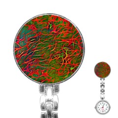 Background Pattern Texture Stainless Steel Nurses Watch by Pakrebo