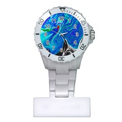 Paint Acrylic Paint Art Colorful Blue Plastic Nurses Watch by Pakrebo