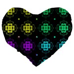 Seamless Pattern Design Ornament Large 19  Premium Flano Heart Shape Cushions Back