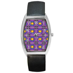 Seamless Wallpaper Pattern Ornament Art Barrel Style Metal Watch by Pakrebo