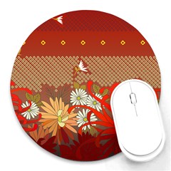 Abstract Flower Round Mousepads by HermanTelo