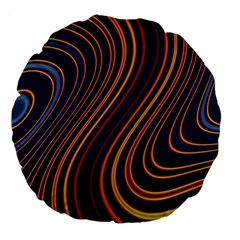 Fractal Mathematics Generated Large 18  Premium Flano Round Cushions by Bajindul