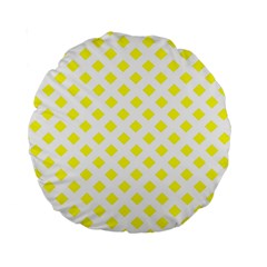 Yellow White Standard 15  Premium Round Cushions by HermanTelo