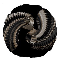 Ornament Spiral Rotated Large 18  Premium Flano Round Cushions by Bajindul