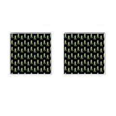 Cactus Black Pattern Cufflinks (square) by snowwhitegirl