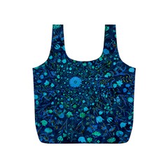 Light Blue Medieval Flowers Full Print Recycle Bag (s) by bloomingvinedesign