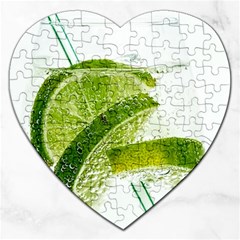 Lime Club Soda Drink Cocktail Jigsaw Puzzle (heart) by Pakrebo