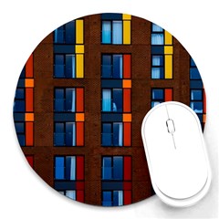 Architecture Color Colour Windows Round Mousepads by Pakrebo