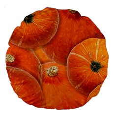 Pumpkin Halloween Fall Thanksgiving Large 18  Premium Round Cushions by Pakrebo