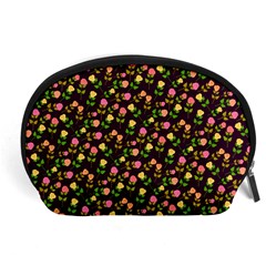 Flowers Roses Brown Accessory Pouch (large) by Bajindul