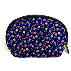 Flowers Roses Blue Accessory Pouch (large) by Bajindul