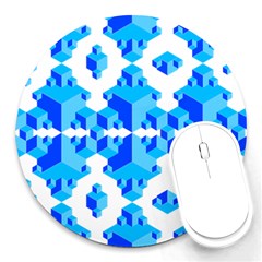 Cubes Abstract Wallpapers Round Mousepads by HermanTelo
